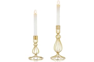 Sziqiqi Candelabros Portavelas de Metal Oro, Portavelas para Velas Cónicas Altos Modernos Decorativo Centro de Mesa para Navidad Boda Evento Fiesta Sala de Estar