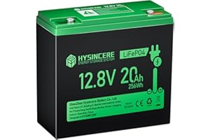 ‎HYSINCERE HYSINCERE 12V 20Ah LiFePO4 Lithium Batterie mit 30A Intelligent BMS Schutz & 7000+ Deep Cycle, Wiederaufladbare Akku für Wohnmobile, Notstrombeleuchtung, Camping, Rasenmäher und Andere Kleine Geräte