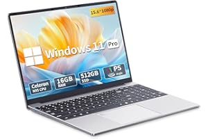 MONOVATE Notebook 15,6 Pollici, PC Portatile 16GB RAM 512GB SSD, Laptop Celeron N95 Processor, FHD 1920*1080P Schermo, Notebook con Tastiera Retroilluminata e Sblocco Tramite Impronta Digitale, USB 3.0