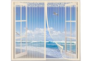 AXFZZRS Mosquitera Ventana Magnetica,Mosquitera Magnética,Cortina de Malla Con Imanes,Se Cierra Automáticamente,Mantiene El Aire Fresco,No Requiere Perforación,S Fácil De Instalar,Para Puertas Y Ventanas