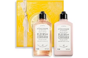L'OCCITANE Fleurs de Cerisier (Cherry Blossom) Body Care Collection, Floral Scented Shower Gel & Body Lotion Duo, Premium & Clean Beauty Bath & Body Gift Set for All