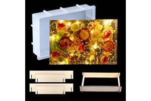 EPODA Silicone Molds for Resin,Large Silicone Molds for Resin Casting for Flowers Preservation,Epoxy Resin Square Silicone Mould,for Casting Art Making,DIY Table Decoration,Home Ornament