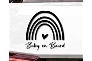 EDELFOLIEN Baby on Board Aufkleber | Autoaufkleber Autofahrt mit Baby Kinder an Bord Warnschild Fahrzeug mit Baby Sicherheit für die Familie (schwarz glanz)