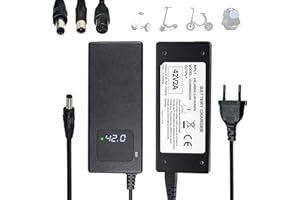 YANGZIDIANYUAN Chargeur de Batterie Rapide Universel 42 V 2 A pour Batteries Lithium-ION 36 V, avec Affichage LED de la Tension en Temps réel, Interface DC 2,5/2,1 mm RCA 8 mm GX12 9 mm