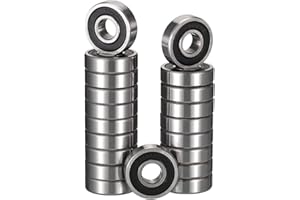 TUZUK 20 pièces de roulements à billes étanches 608-2RS, 8x22x7 mm, prélubrifiés en acier chromé, double joints caoutchouc, roulements à billes à gorge profonde 608RS