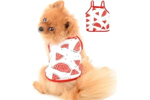 PAIDEFUL Camisas para Perros Pequeños Medianos Gatos Niñas Chaleco de Algodón Suave Tirantes Camisetas sin Mangas Transpirables Cachorro Chihuahua Ropa de Verano para Mascotas Sandía XL