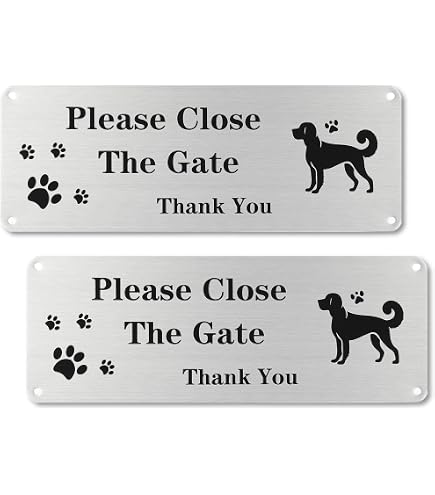 TAKULA Schild 'Please Shut The Gate' | 18 X 7,6 Cm | Selbstklebend, Witterungsbeständig
