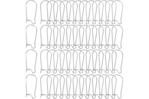 SOFPLATE 1 Scatola 120 Pezzi Orecchino A Rene Trovare Fili per Orecchini A Goccia Fili A Cerchio In Acciaio Inossidabile A Forma di U Ganci Lunghi per Orecchini Pendenti Fili per Orecchini In Argento