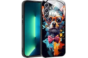 YUXING Funda para Samsung Galaxy S23 FE - Diseño de Patrón Geométrico Arte Abstracto Vidrio Carcasa, Antichoque Anti-Slip Anti-Scratch Case (Dog)