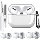 EWEC AirPods Pro 2.Nesil Uyumlu Şeffaf Premium Kulaklık Kılıfı, Anc Delikli Yedek Silikon U&ccedil;ları (S,M,L) ve 3'&uuml; 1 Arada Bluet