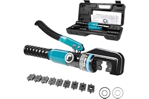 Lsoar Hydraulic Crimping Tool Hydraulic Cable Lug Crimper with 9 Pairs of Dies 4-70 mm²