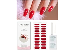 Nagelfolie Rot, KALEFUL Gel Nail Nagelfolien Selbstklebend Uv Härtend Nail Art Sticker Dekoration Nageldesign Zubehör