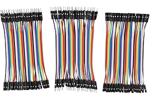 Heevhas 120PCS 40 Pin Jumper Wire Cable Breadboard Ribbon Cables 10cm/3.93 inch Females and Males Jumper Cable 24AWG Wire Jumpers for Arduino DIY Project
