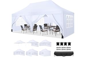 COBIZI Barnum Pliant 3x6m Tonnelle Pliante 3x6 Tonnelle de Jardin Exterieur Imperméable Professionnel Tente de Reception avec 6 Parois Latérales Tonnelle Tente UV 50+