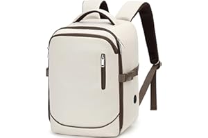 Yankony Mochila Viaje Cabina Avion 40x30x20 para Ryanair 24L Travel Backpack con Bolsillo Antirrobo Cabin Bag Equipaje De Mano Hombre Mujer, Beige