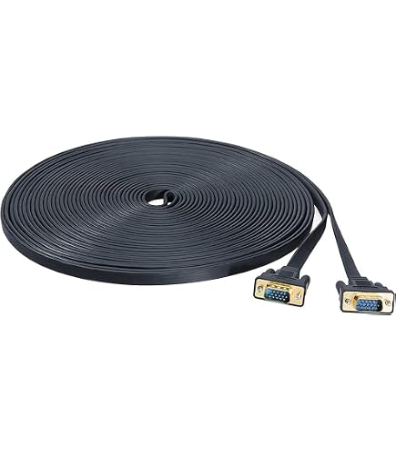 Câble VGA Mâle-Mâle 15 M (50 Ft) – Haute Résolution 1080p, Blindé, Cuivre 100%, Idéal Moniteur Ou Projecteur Longue Distance