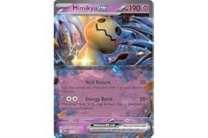 FRIKI MONKEY Cartas Pokémon Gigantes Promo, GX, VMAX, EX, Vstar o V, Jumbo Tamaño XXL, Caja Promocional, Carta Oficial Idioma Inglés (Mimikyu EX)