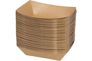 Ziyonix 100 Pezzi Vassoio Kraft, 20 ×12.5 cm Vassoio per Alimenti Fritti, Vassoi in Cartone Kraft, Ciotole per Patatine Fritte in Cartone per Patatine Fritte Snack e Altri Cibi Negozi Feste Picnic