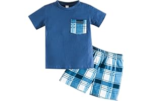 Guoegh Boys Pyjamas Set Short Sleeve Nightwear Shorts and T shirt Psj Set Summer Sleepwear for Kids Age 4-13 Years