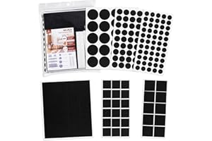 Feltrini Per Sedie, HOMMAND 191 Pezzi Premium Kit Feltrini per Mobili Pesanti, Feltrini Adesivi Proteggi Mobili Piedini e Pavimenti, Rotondi/Quadrati/Rettangolari, Incluse Gommini, Nero