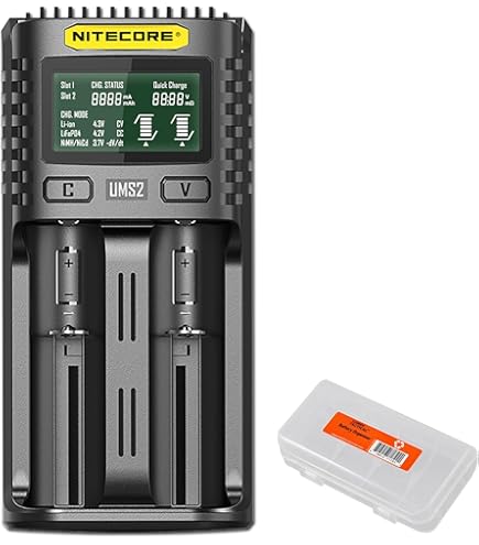 Chargeur Li-ion 18650 Chargeur Fenix ARE-X1 V2.0 USB-C Pour Batteries 18650/21700/26650 
