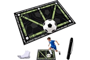 TAIAYERU Football/Soccer Training Mat 90x60cm with Grip Socks | Non-Slip, Shock Absorption for Ball Control and Footwork, Stress Relief - Ideal for All Ages