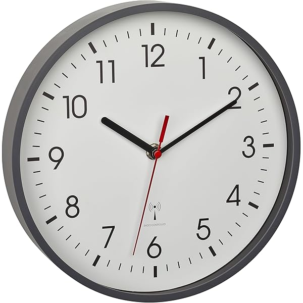 Orologio Da Parete Radiocomandato MEBUS 52450 – Cornice Nera, Diametro 25 Cm, Con Termometro E Igrometro