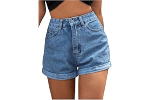 SOLY HUX Pantaloncini da donna in denim, estivi, in jeans, casual, con tasche