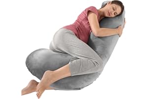 Wndy's Dream Cuscino di supporto a forma di L | Cuscino per il corpo in gravidanza con imbottitura in cotone di alta qualità per il recupero sportivo, sollievo dal dolore a schiena, collo e gambe, con