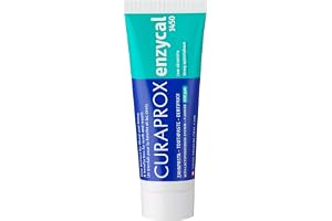 Curaprox Enzycal 1450 Toothpaste 1450 ppm Fluoride SLS Free Toothpaste 75ml | for Plaque and Cavity Protection, Low Abrasion Enamel Safe Formula, Mild Mint, Swiss Premium Care for Dry Mouth
