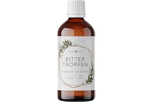 ‎NORDIC PURE Bitterstoffe Tropfen mit praktischem Dropper-Verschluss | 100ml Bittertropfen nach Hildegard von Bingen | 15 Bitterkräuter