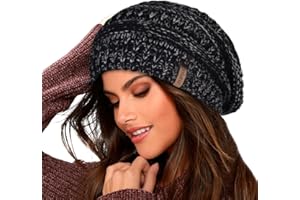 FURTALK Bonnet en Tricot pour Femme Ligne Polaire Casquette de Ski Chapeau d'hiver Ample pour Femme