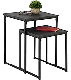 Bijzettafel 2 Etages U-vorm Industrieel Metaal-houtkleur HBD 575x475x25 Cm Bruin Bijzettafel
