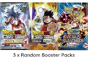 HEART FOR CARDS Heartforcards® Lot de 3 boosters mystères Dragon Ball en anglais + protection d'expédition