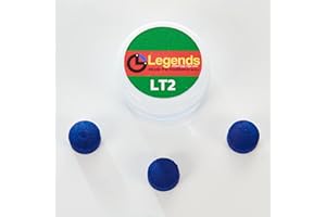 LEGENDS CUE SPORTS Legends Cue LT Range Snooker Cue Tip 3 Tips Per Pot- 10mm Premium Billiard Snooker Cue Tips Replacement for Professional Players with Box- Blue Snooker Cue Tips