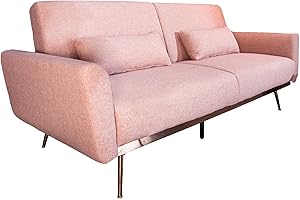 Invicta Interior Retro Schlafsofa BELLEZZA 208cm Altrosa 3-Sitzer Couch inkl. Kissen Sofa Schlafcouch Couch