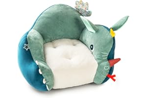 LILLIPUTIENS – Fauteuil Enfant Joe Le Dragon – Fauteuil Confortable et ludique en Tissu Doux avec Oreilles, Ailes et étiquettes à découvrir – Idéal décoration pour Chambre ou Salle de Jeu – 83324