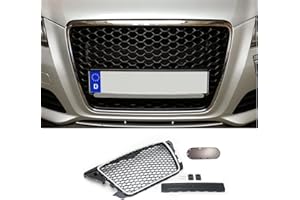 GOINGFAST Griglia Anteriore Maschera Calandra Nido D'ape Nero Cromato Compatibile con A3 8P 08-13