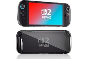 Patamiyar Case for Nintendo Switch 2 2025, Transparent TPU Protective Case Only for 2025 Nintendo Switch 2, Shockproof Anti-Scratch Clear Nintendo Switch2 Case - Black