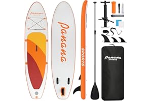 Panana Inflatable Stand Up Paddle Board 10'x30’’x6’’, Premium Surfing Board Kit for Youth & Adults, SUP with Adjustable Paddle Hand Pump Fin Leash Backpack