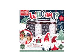 YöL Set of 6 Christmas Crackers Who Am I Family Xmas Festive Fun Game Dinner Table Party Celebrations Kids