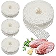Boyiee 4 Rolls 65.6 ft Meat Netting Roll Size 16 White Meat Poultry Ham Netting Mesh Butcher Twine Net for Meat Cooking String to Tie Meat Ham Sausage Making
