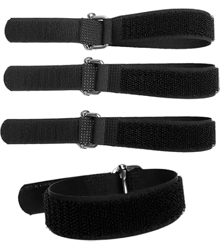 4er Set Elastische Klettbänder 45cm - Wiederverwendbare Gurtbänder Für Fahrrad & Garten