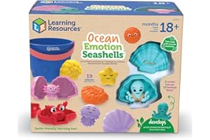 Learning Resources Coquillages Émotion Océan, Exploration des Émotions, Jeu Sensoriel Interactif, Créatures sous-Marines, Développement Émotionnel, Jeu Imaginatif, 19 Pièces, Bébés 18 Mois 1 2 3 Ans