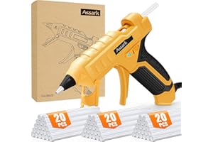 Assark Hot Glue Gun Kit, 50W Glue Gun with 60 Glue Sticks(7mm x 130mm), Fast Preheating Hot Melt for School Crafts, DIY Arts, Home Repairs and Glass