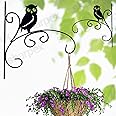 Sharpex Wall Mounted Metal Bracket | Decorative Wall Hook Plant Hanger for Hanging Pots, Bird Feeders, Flower Baskets, Planters, Lanterns, Lamps, and Wind Chimes for Indoor/Outdoor Use (Black, 2 Pc)