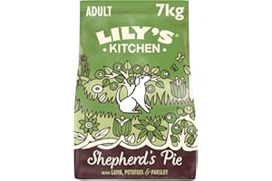 LILY'S KITCHEN Lily’s Kitchen Fabriqué à partir d’ingrédients naturels Adulte Aliments secs pour chiens Hachis parmentier à l’agneau Équilibré Recette sac de 7kg