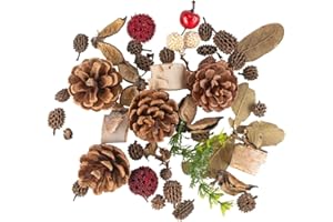 Ideen mit Herz Mezcla de popurrí de bosque, 80 g, mezcla de ramas artificiales y materiales naturales auténticos como piñas, hojas, madera de abeto, abedul, cáscaras de bellota, etc.