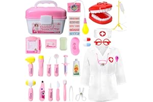 MERRYXGIFT Doctors Set for Kids, 35 Pack Kids Doctors Kit, Dentist Role Play Toys 3 4 5 6 Year Old Boys Girls