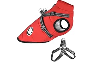 Ossxixo Hundejacke mit Geschirr, Wasserdichter Warmer Hund Wintermantel für Kleine Mittel GroÃŸe Hunde, Hundemantel für Labrador Chihuahua Französische Bulldogge